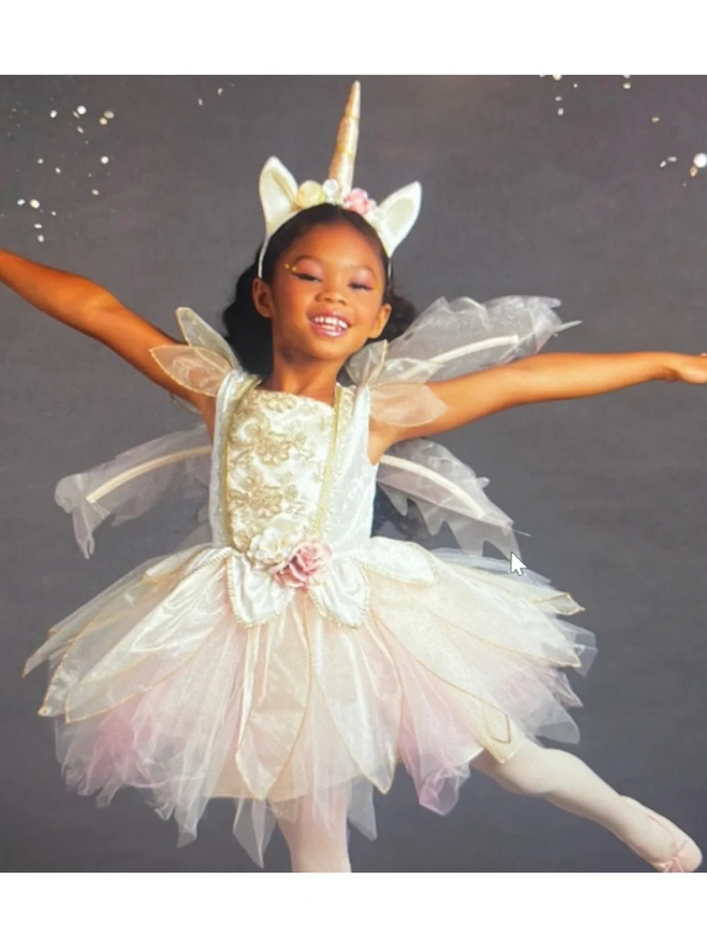 Fairy Dust Woodland Unicorn Fairy Costume Dress Set with Headband 3T GUC